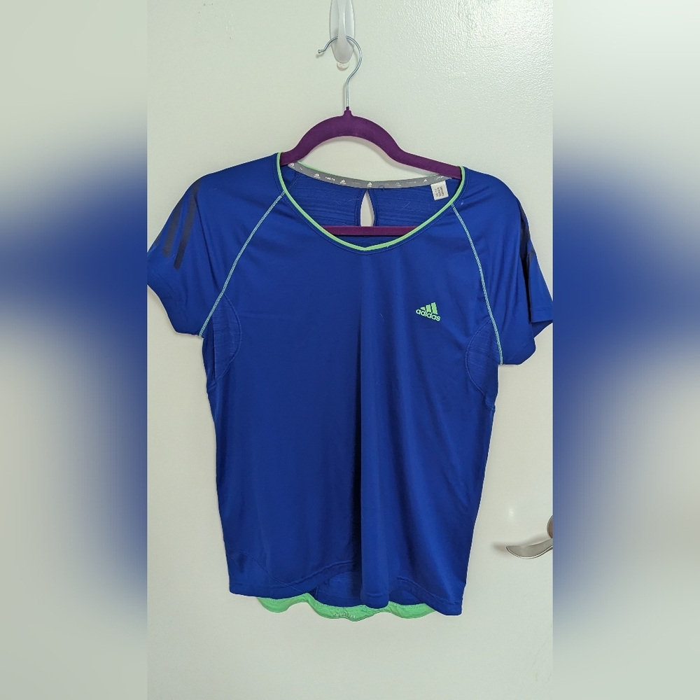 Adidas Blue Athletic T-Shirt - Women's Large